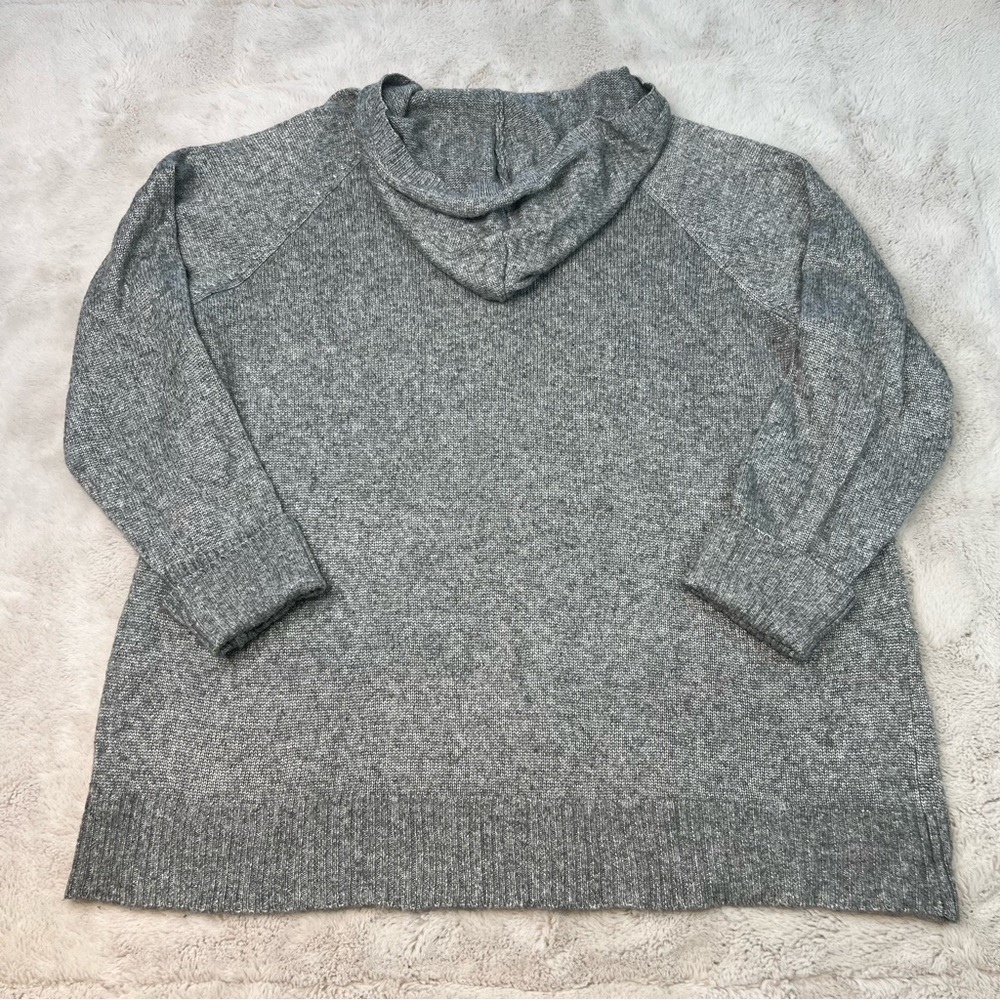 Torrid Sweater Raglan Hoodie Soft Knit Camo Heart Gray Plus Size 4 Front Tie NEW - Picture 9 of 10